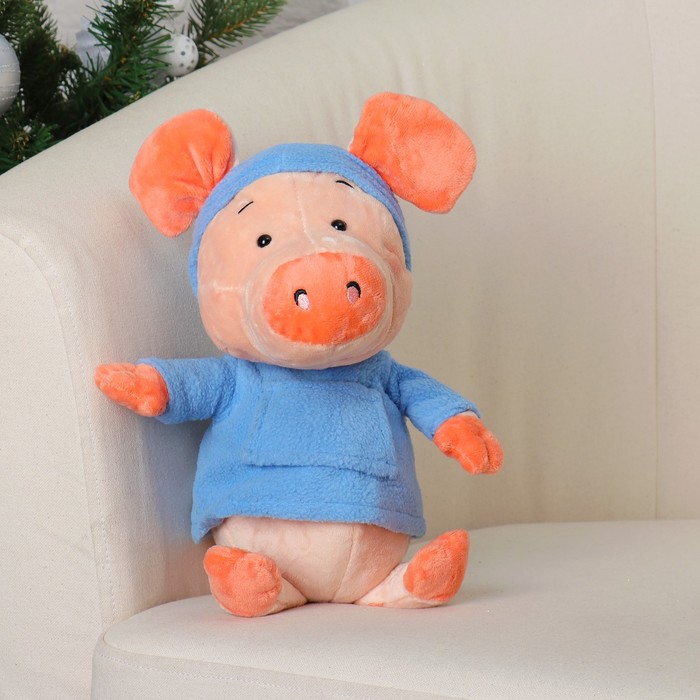 Мягкая игрушка "Поросёнок в толстовке" цвета микс