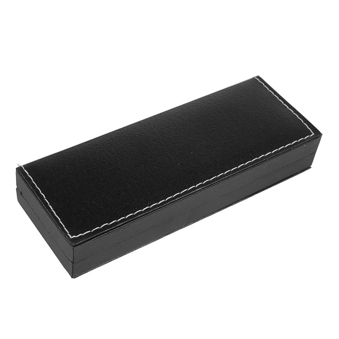 Ручка подарочная шариковая в кожзам футляре поворотная Черная стрела