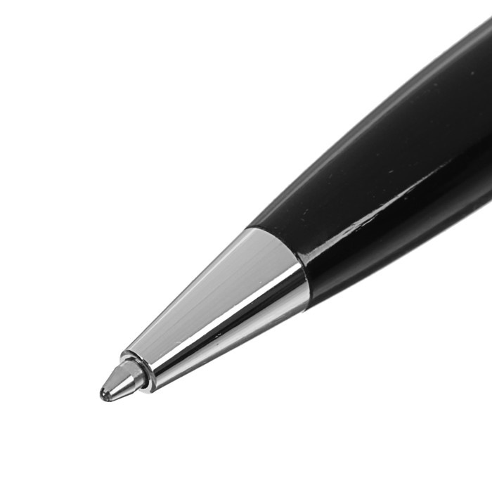 Ручка подарочная шариковая в кожзам футляре поворотная Черная стрела