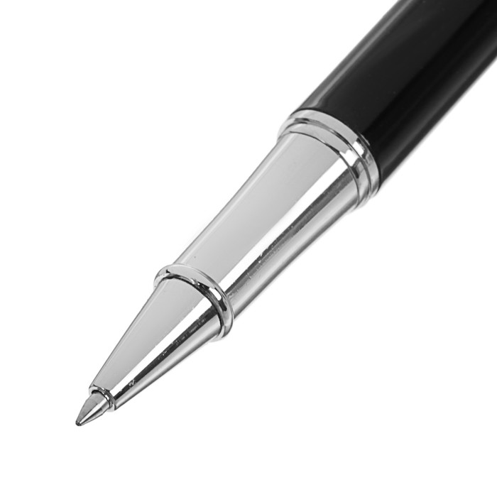 Ручка подарочная, шариковая, в кожзам футляре, «Классика», чёрно-серебристая