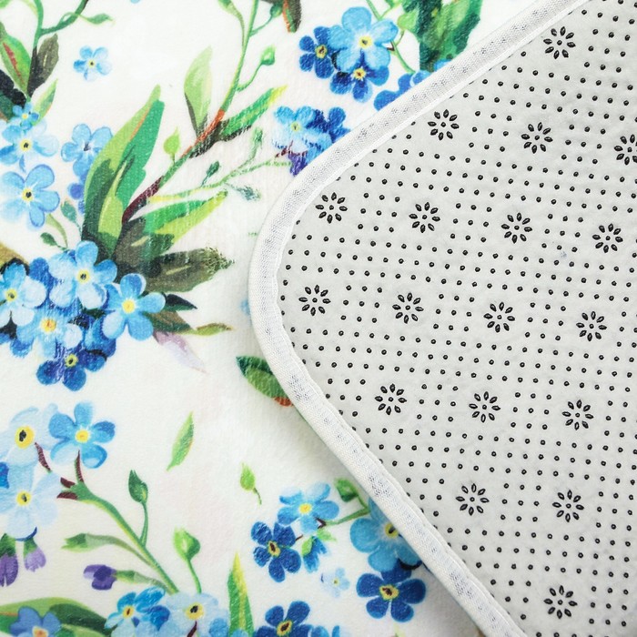 Набор ковриков для ванной и туалета 3 шт "Незабудки"