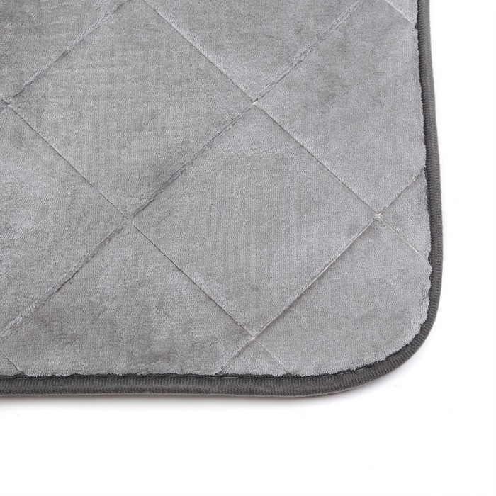 Набор ковриков для ванной и туалета 2 шт "Ромбы", цвет серый