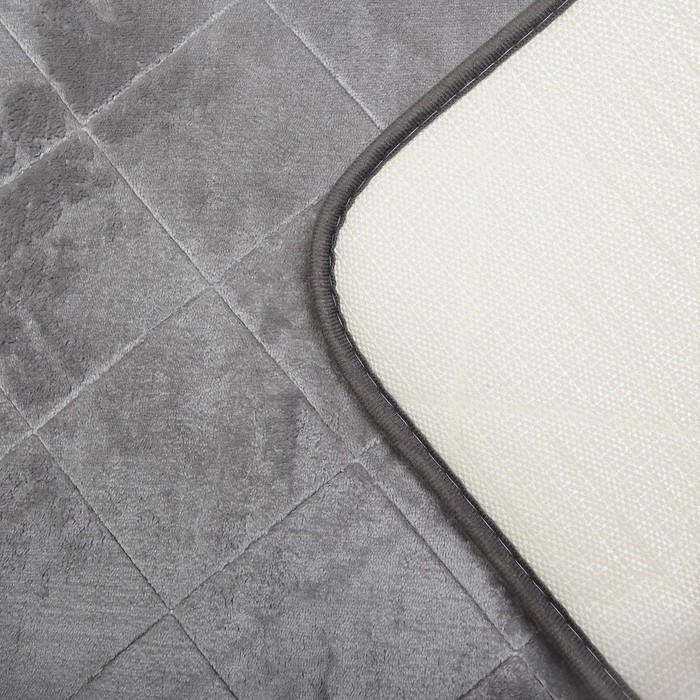 Набор ковриков для ванной и туалета 2 шт "Ромбы", цвет серый