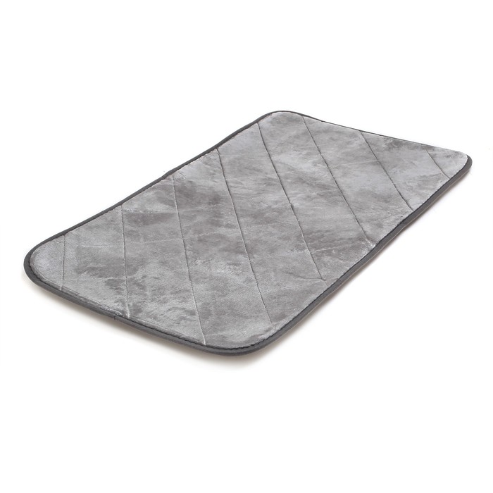 Набор ковриков для ванной и туалета 2 шт "Ромбы", цвет серый