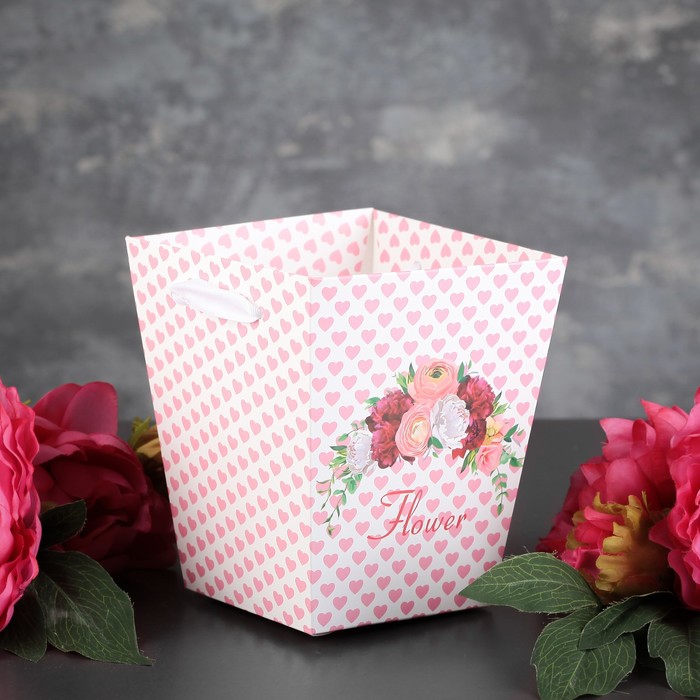 Переноска для цветов 13 х 13 х 15,5 см