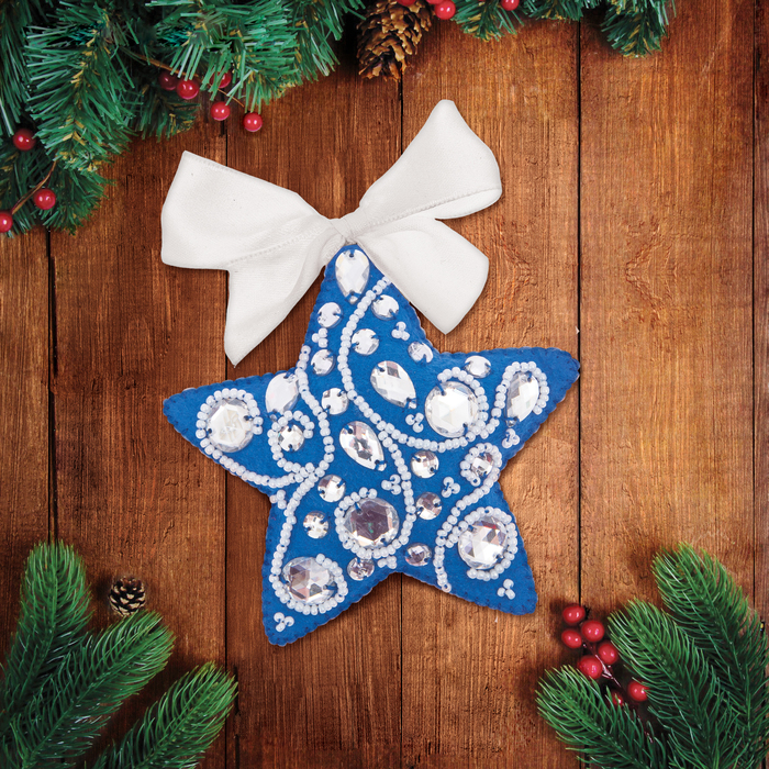 Набор для творчества - игрушка из фетра "Звезда" с вышивкой стразами