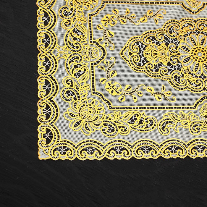 Салфетка ажурная ПВХ 37х25 см "Изыск" золото