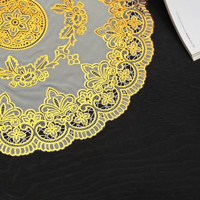 Салфетка ажурная ПВХ d38 см золото