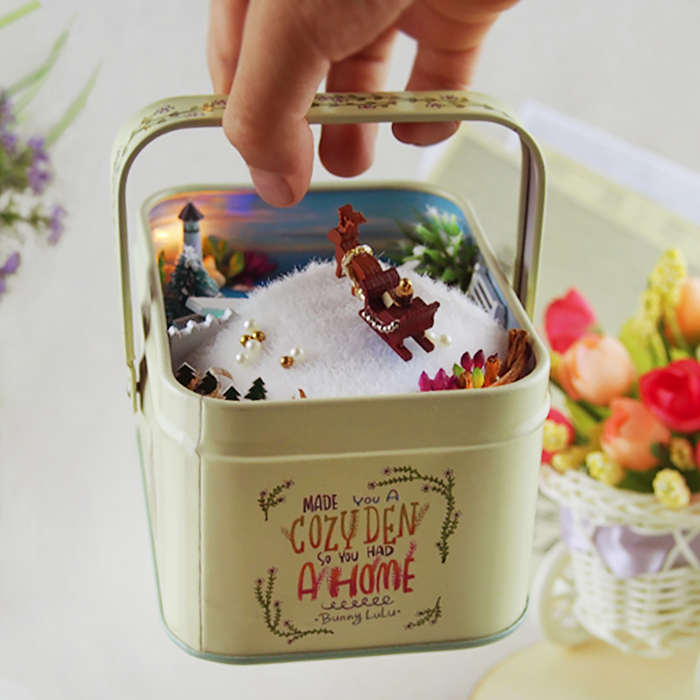 Интерьерный домик - миниатюра, своими руками "Зайкин домик у моря" в банке