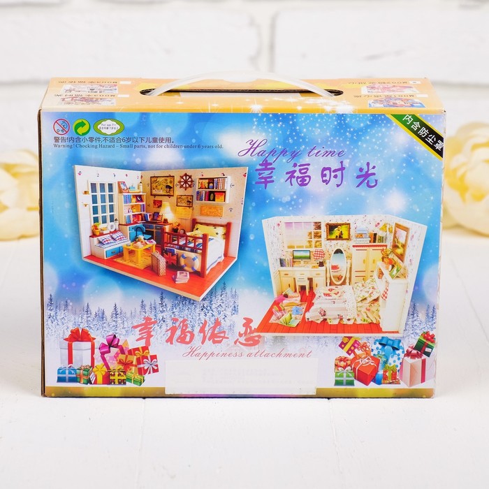 Интерьерный домик - миниатюра, своими руками "Спальня двух сестер" со светом