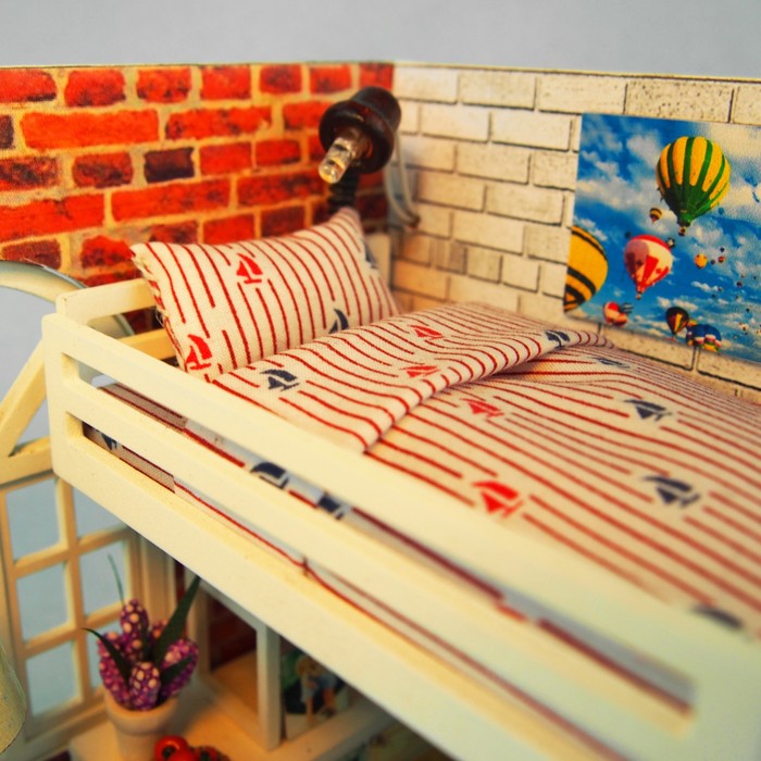 Интерьерный домик - миниатюра, своими руками "Спальня двух братьев" со светом