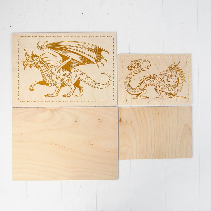 Выжигание. Доски для выжигания 4 шт.,"Драконы", (А4+А5)