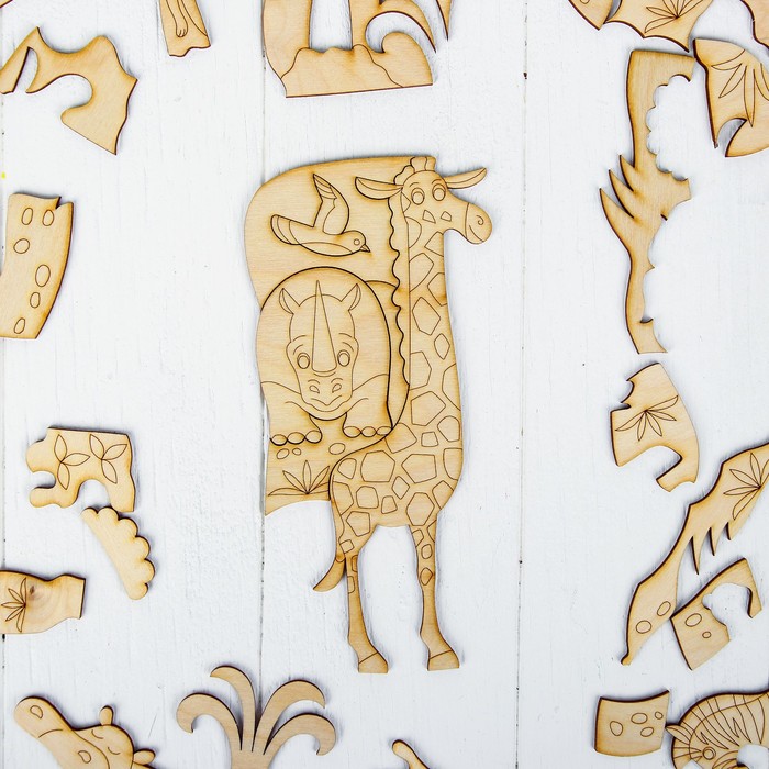 Пазл деревянный "Саванна", 29 × 20 см, 35 элементов