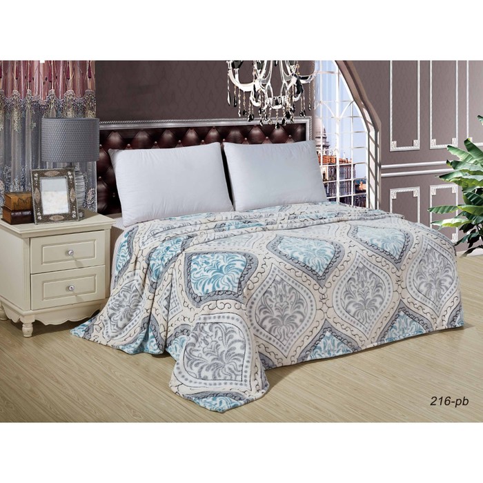 Плед &quot;Бамбук&quot;, размер 150х200 см, велсофт 260 г/м2 150/216-be