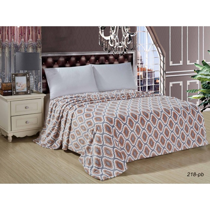 Плед "Бамбук", размер 200х220 см, велсофт 260 г/м2 200/218-be