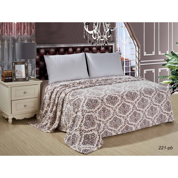 Плед "Бамбук", размер 200х220 см, велсофт 260 г/м2 200/221-be