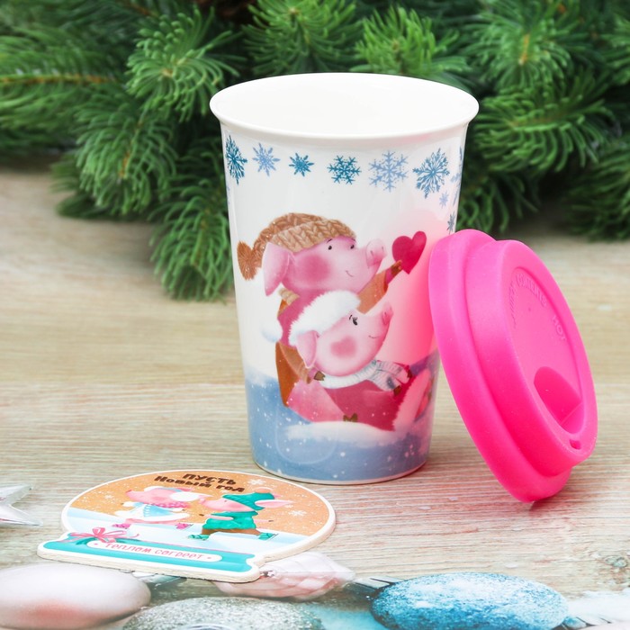 Набор "Согревающих объятий", термостакан 300 мл, подставка