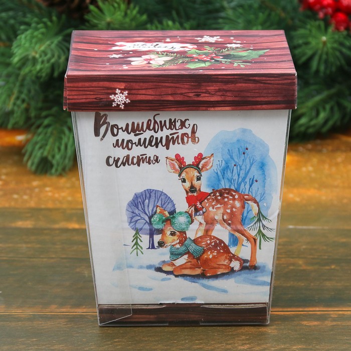 Набор "Пусть зима принесет счастье", термостакан 300 мл, подставка