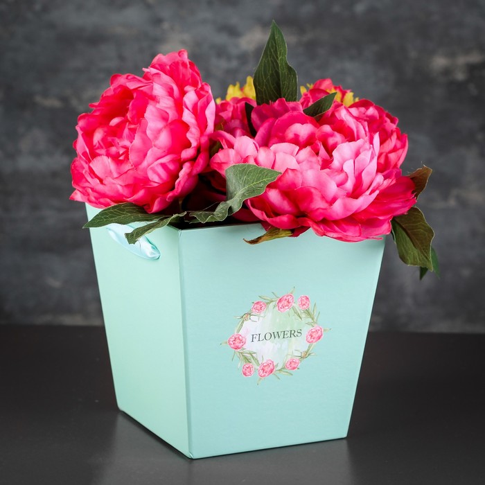 Переноска для цветов с ручками 17 х 17 х 18 см