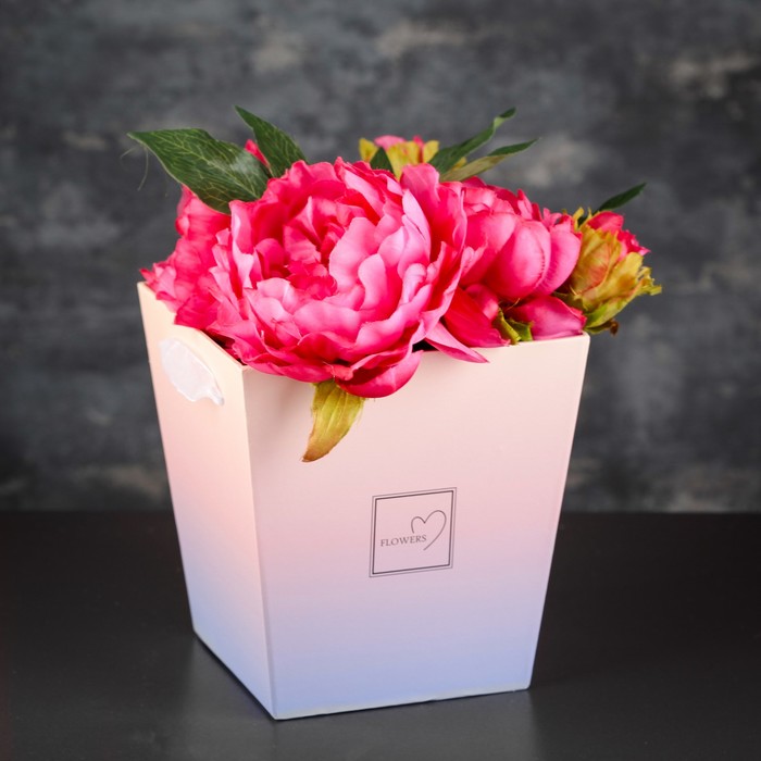 Переноска для цветов с ручками 17 х 17 х 18 см