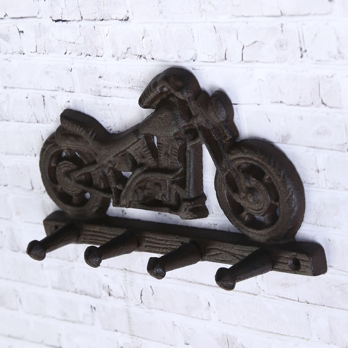 Крючки декоративные металл "Старый мотоцикл" 10,8х19,5х4 см