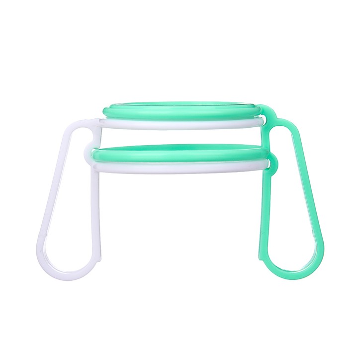 Набор аксессуаров для бутылочки, 3 предмета: двойные ручки, кольцо, колпачок, цвет зелёный