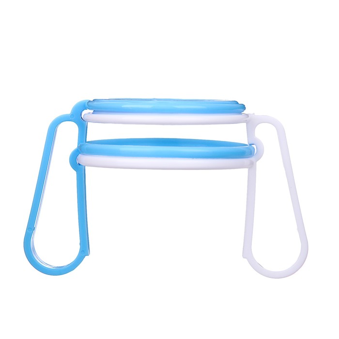 Набор аксессуаров для бутылочки, 3 предмета: двойные ручки, кольцо, колпачок, цвет голубой