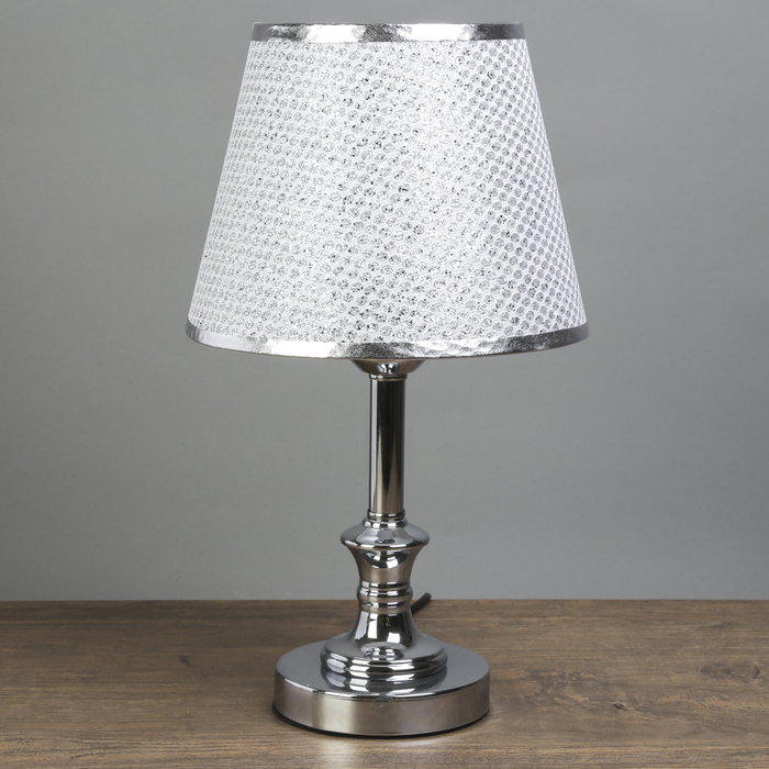Лампа настольная Е27 25W 220В "Брианца серебро" 37х21,5х21,5 см