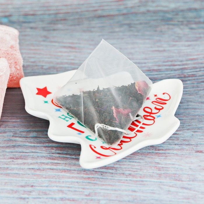 Подставка под чайный пакетик "С Новым годом, с новым счастьем"