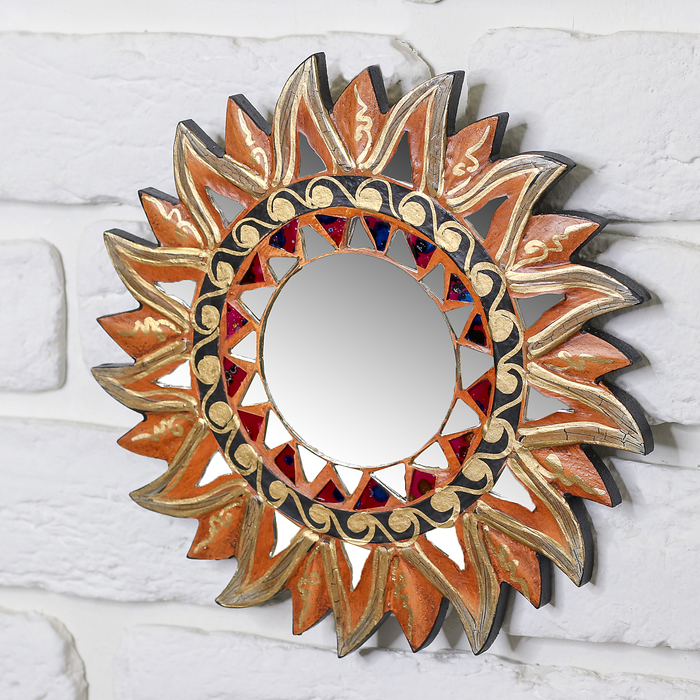 Панно настенное зеркальное "Солнце" 20 см