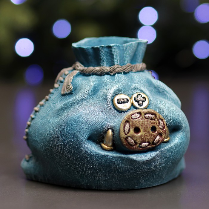Копилка "Мешочек" джинс 14х15х13см