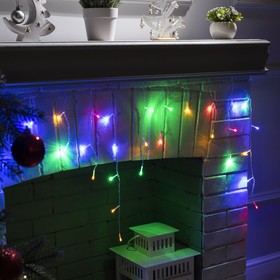 

Гирлянда «Бахрома» 3 × 0.5 м, IP20, прозрачная нить, 80 LED, свечение мульти, 8 режимов, 220 В, УЦЕНКА