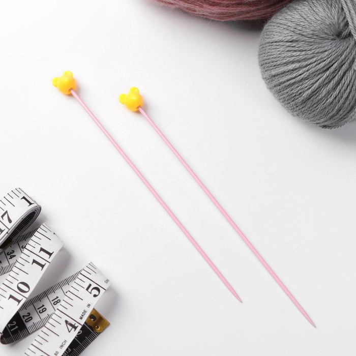 Спицы для вязания "Мышки", детские, прямые, 20см, d=2,5мм, 2шт