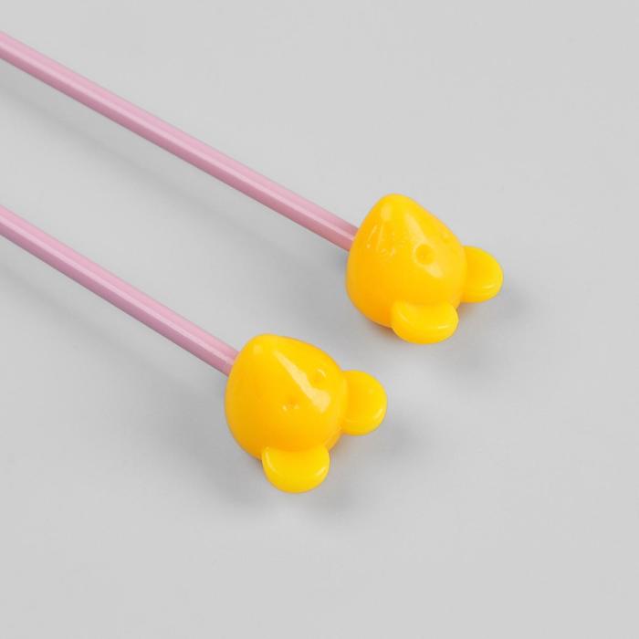 Спицы для вязания "Мышки", детские, прямые, 20см, d=2,5мм, 2шт