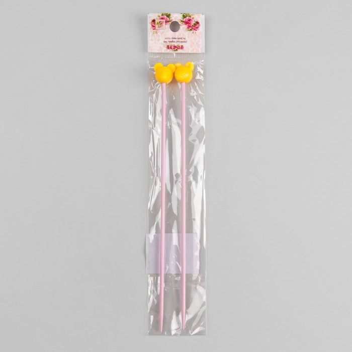 Спицы для вязания "Мышки", детские, прямые, 20см, d=2,5мм, 2шт