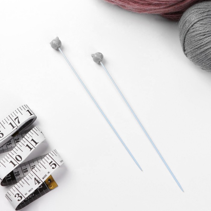Спицы для вязания "Коты", детские, прямые, 20см, d=2,0мм, 2шт
