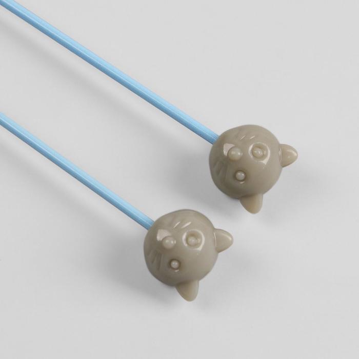 Спицы для вязания "Коты", детские, прямые, 20см, d=2,0мм, 2шт