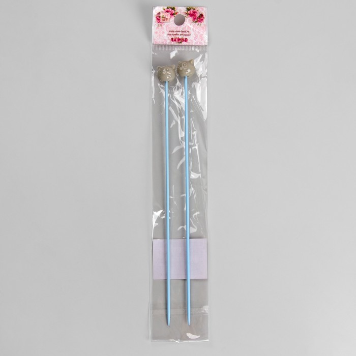 Спицы для вязания "Коты", детские, прямые, 20см, d=2,0мм, 2шт