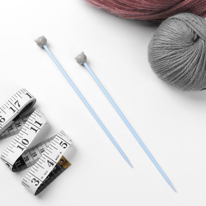 Спицы для вязания "Коты", детские, прямые, 20см, d=4,0мм, 2шт