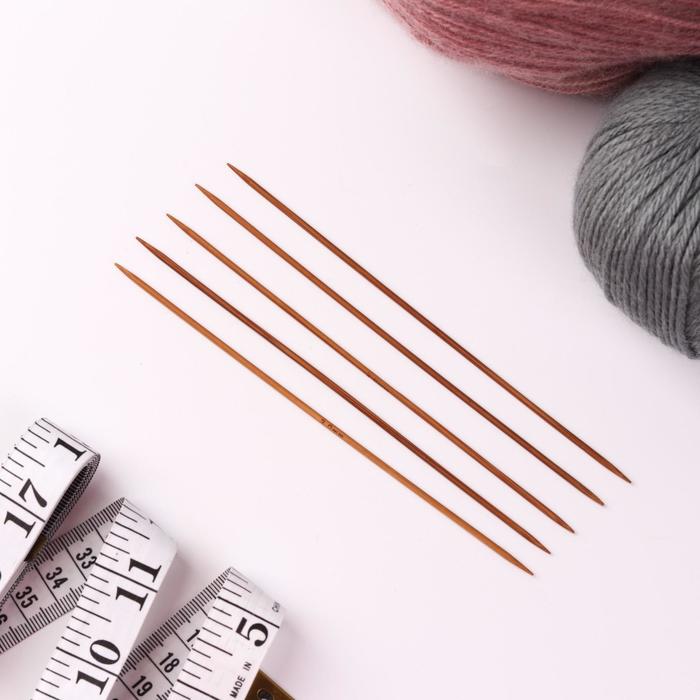 Спицы для вязания, чулочные, 15см, d=2,0мм, 5шт