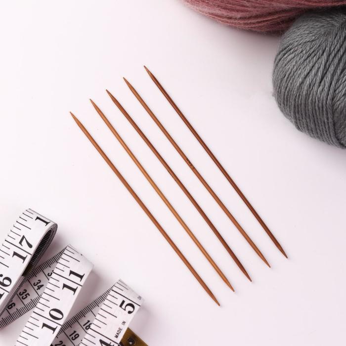 Спицы для вязания, чулочные, 15см, d=2,5мм, 5шт