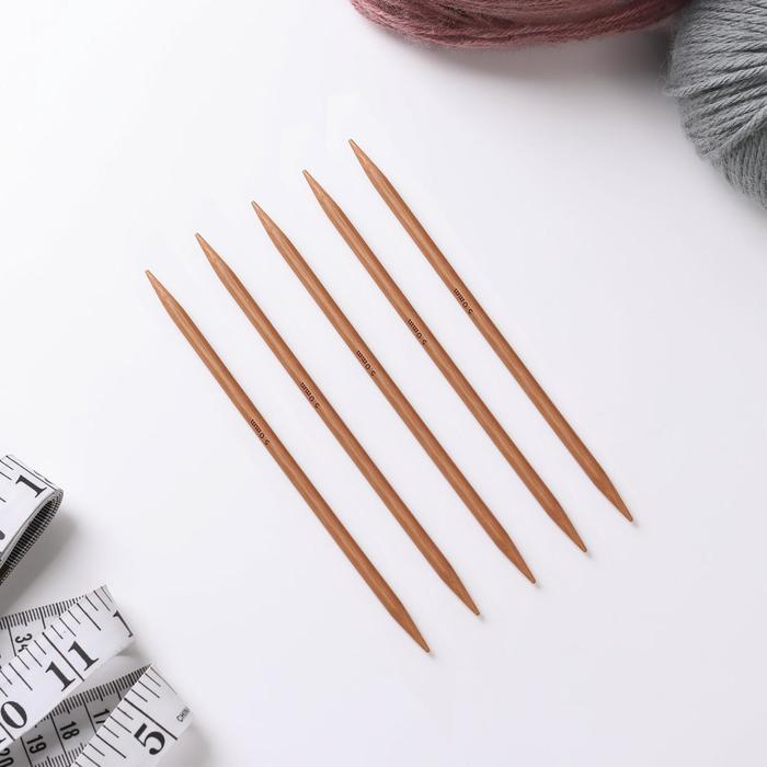 Спицы для вязания, чулочные, 15см, d=5,0мм, 5шт