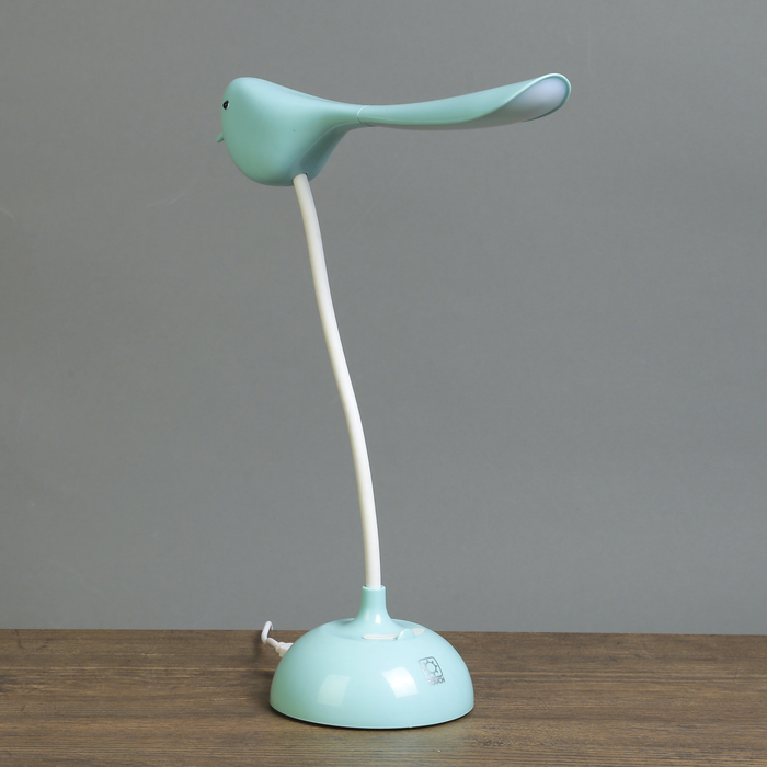 Лампа настольная сенсор 3 режима "Птица" голубая LEDх15 АКБ, USB 32х23х9,5 см