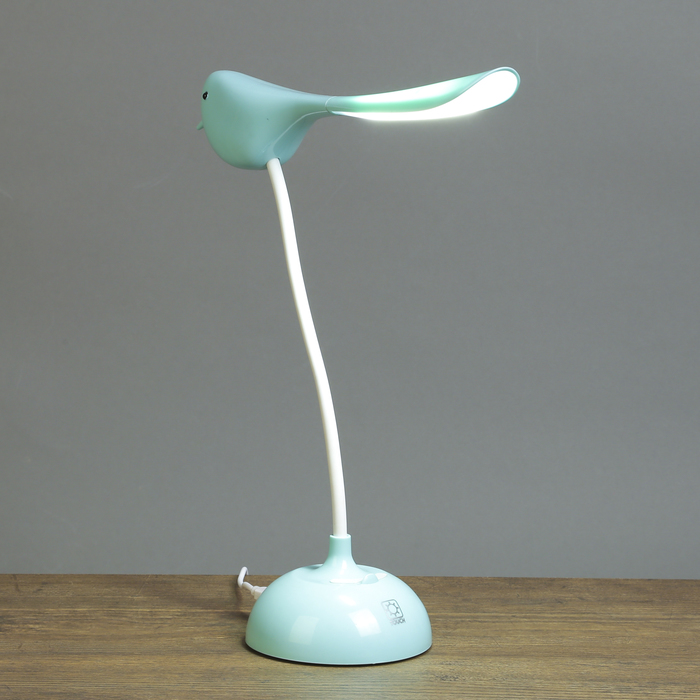 Лампа настольная сенсор 3 режима "Птица" голубая LEDх15 АКБ, USB 32х23х9,5 см