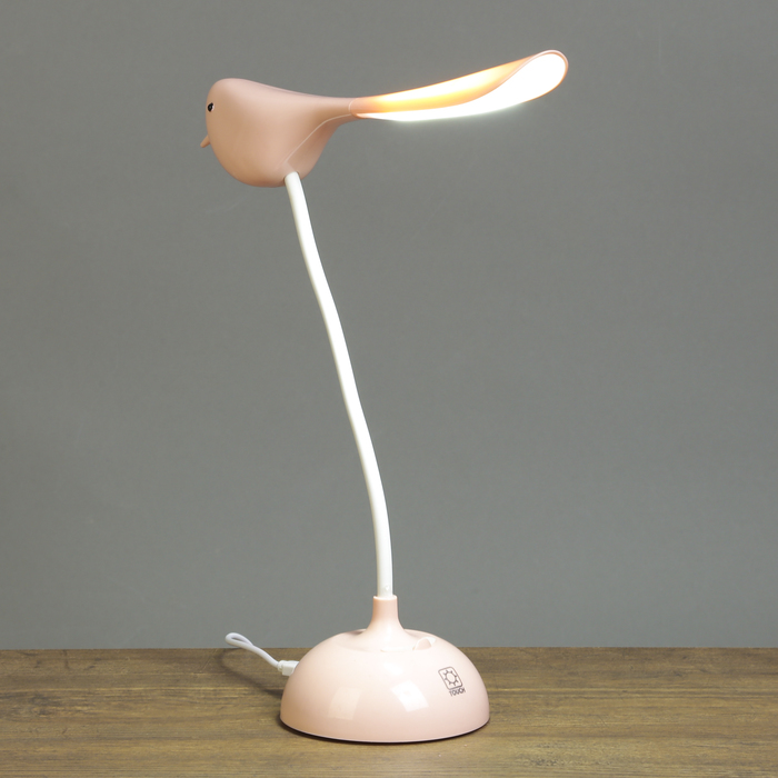 Лампа настольная сенсор 3 режима "Птица" розовая LEDх15 АКБ, USB 32х23х9,5 см