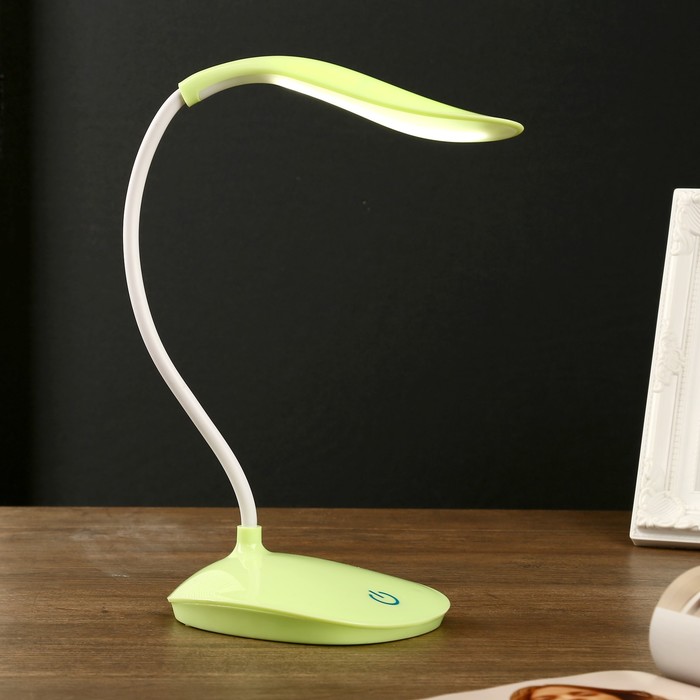 Лампа настольная сенсор 3 режима LEDх14 "Капля" зелёная USB 42х12,5х10 см