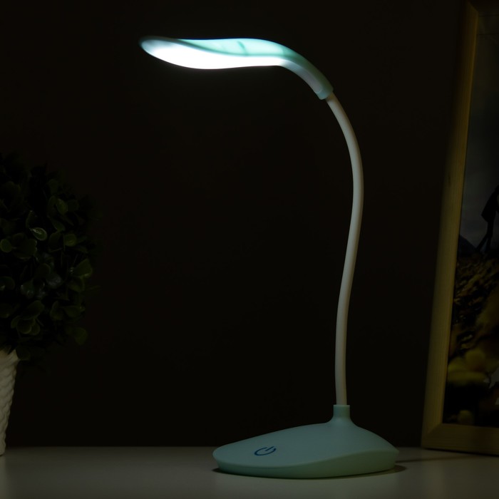 Лампа настольная сенсор 3 режима LEDх14 "Капля" синяя USB 42х12,5х10 см