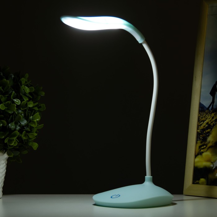Лампа настольная сенсор 3 режима LEDх14 "Капля" синяя USB 42х12,5х10 см