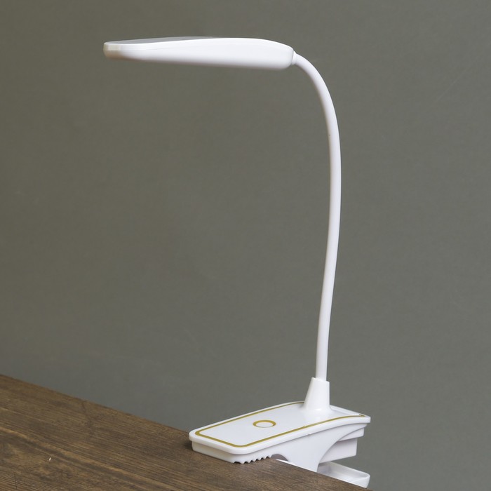 Лампа настольная прищепка сенсор 3 режима LEDх16 "Золотая полоса" USB, 3ААА 44х13,5х6 см