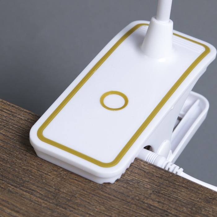 Лампа настольная прищепка сенсор 3 режима LEDх16 "Золотая полоса" USB, 3ААА 44х13,5х6 см